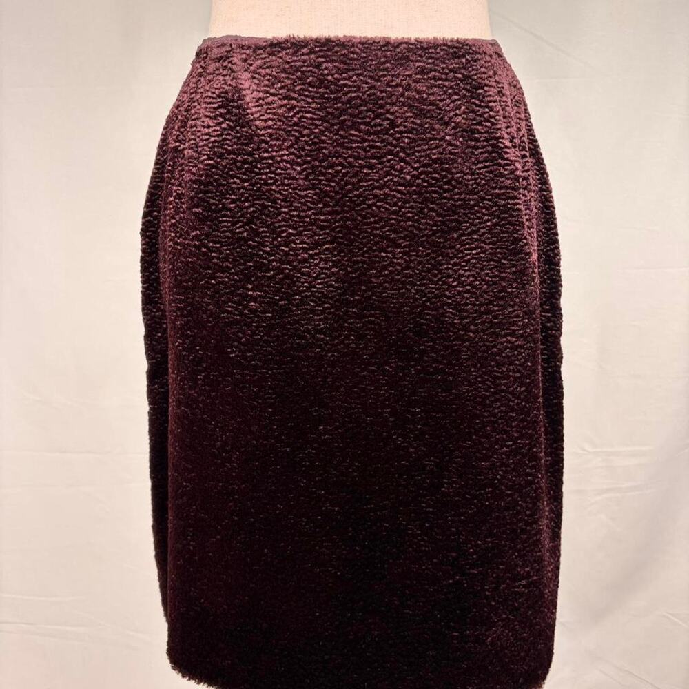 Vintage burgundy textured midi skirt